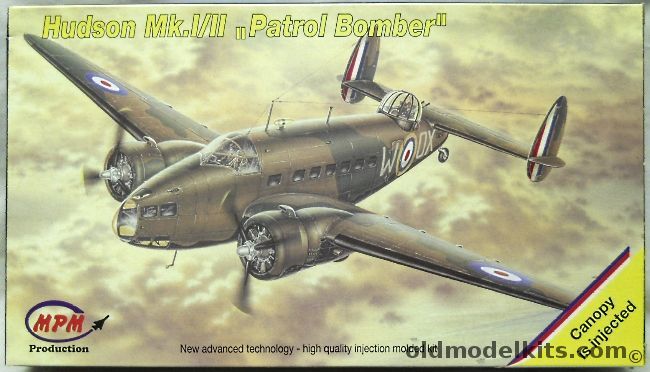 MPM 1/72 Hudson MkI/II Patrol Bomber - 224 Sq Coastal Command 1940 / 320 (Dutch) Sq Coastal Command 1940 / 206 Sq Coastal Command 1940, 72518 plastic model kit